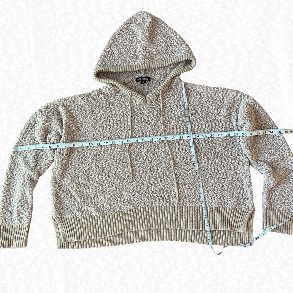 Say What? Textured Knit Sweater in Cream - Picture 3 of 3
